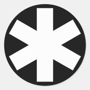 Sticker Rond Asterisk - Blanc sur Noir