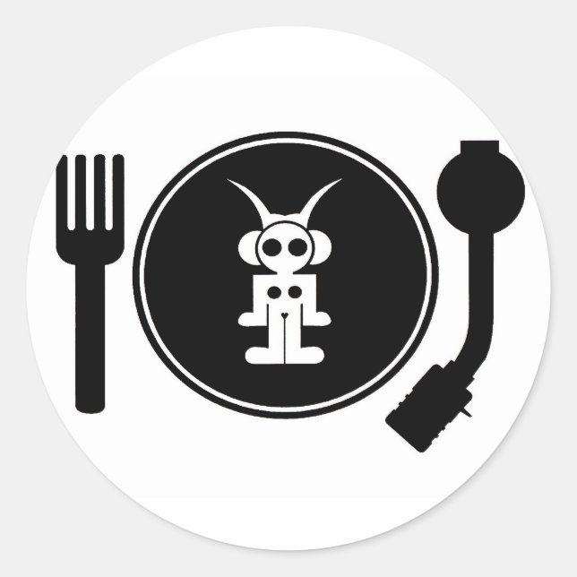 Sticker Rond astro DJ (Devant)