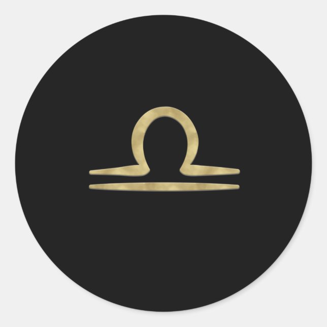 Sticker Rond Astrologie de naissance LIBRA Or Septembre Octobre (Devant)