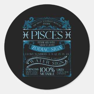 Sticker Rond Astrologie Horoscope Poissons Astronomes Zodiaques