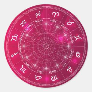 Sticker Rond Astrologie moderne Roue cadeau zodiaque