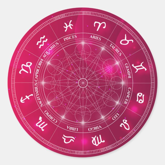 Sticker Rond Astrologie moderne Roue cadeau zodiaque (Devant)