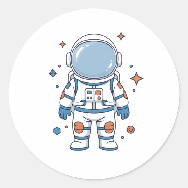 Sticker Rond Astronaut, 1er voyage autour du soleil Anniversair (Devant)