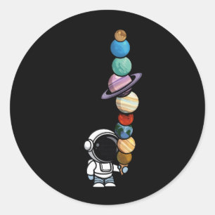 Sticker Rond Astronaute avec Planet Scoops Interstellar Icecrea