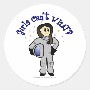 Sticker Rond Astronaute de la Femme Lumière