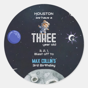 Sticker Rond Astronaute de l'espace extérieur Anniversaire de t