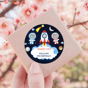 Sticker Rond Astronaute Espace extra-atmosphérique Merci d'anni