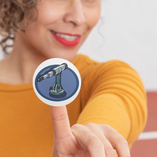 Sticker Rond Astronomie du télescope vintage passionné par le b