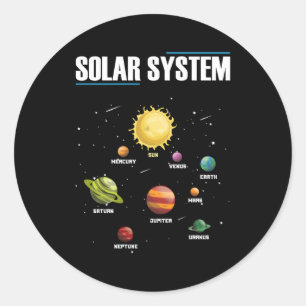 Sticker Rond Astronomie Planètes Space Solar System Galaxy