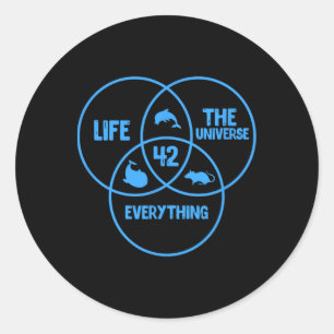 Sticker Rond Astronomie Science Vie L'Univers Et Tout