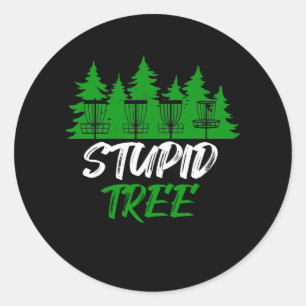 Sticker Rond Astuce Arbre Disc Golf Funny Frisbee Golf