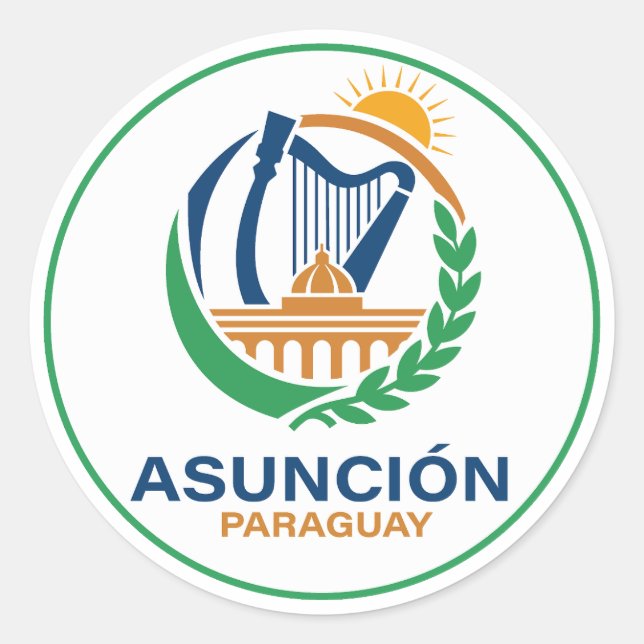 Sticker Rond Asuncion Paraguay Amérique du Sud (Devant)