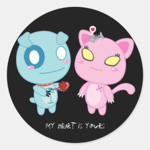 Sticker Rond Asyl et Nadel Valentine - mon coeur est à vous
