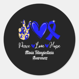 Sticker Rond Ataxia Telangiectasia Sensibilisation Paix Amour E