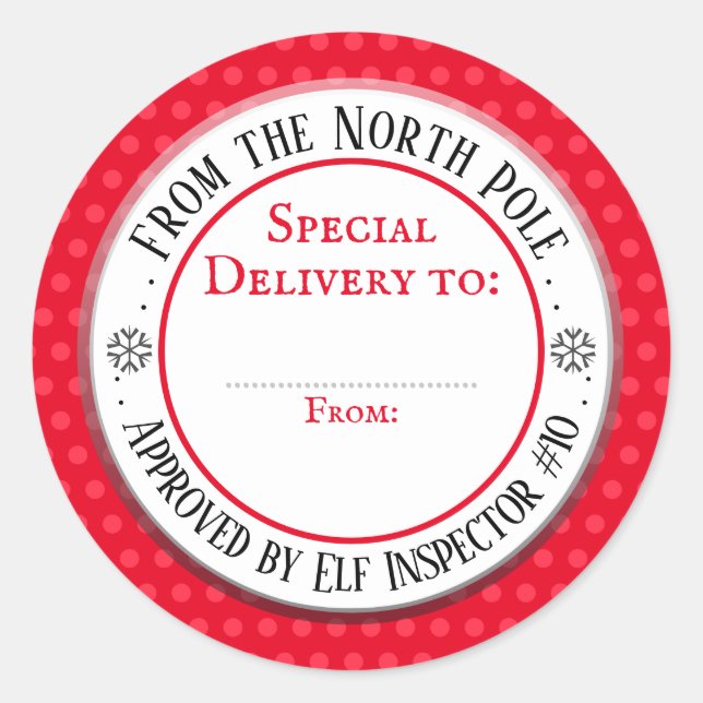 Sticker Rond Atelier du Pôle Nord de Noël Vide (Devant)