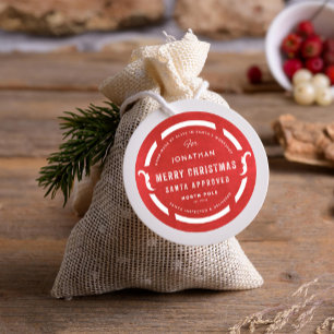 Sticker Rond Atelier père Noël Joyeux Noël Pôle Nord