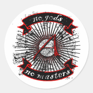 Sticker Rond Athéiste, Dieu, Maître