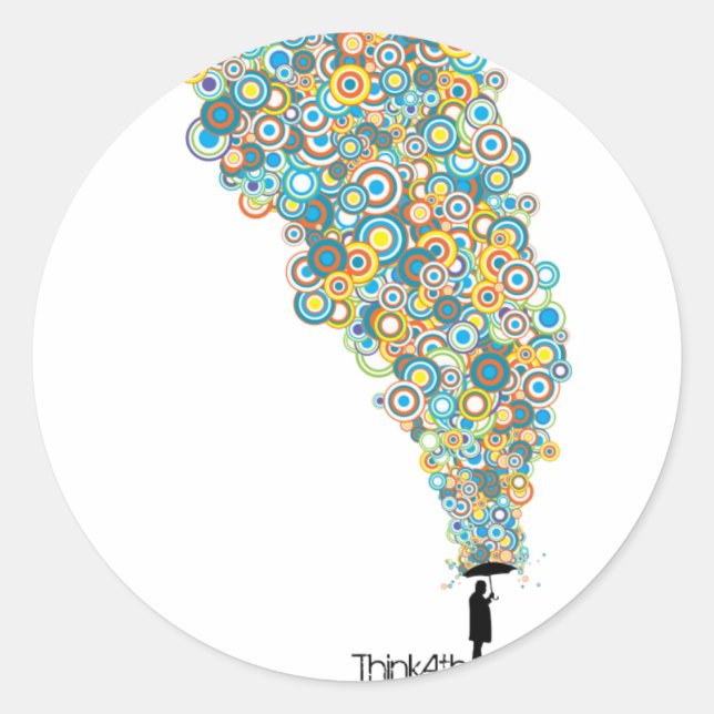 Sticker Rond Athéiste parapluie (Devant)