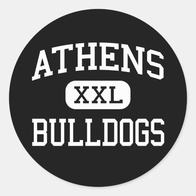 Sticker Rond Athènes - Bulldogs - Lycée - Les Plaines Ohio (Devant)