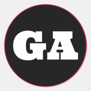 Sticker Rond Athènes (GA) - Noir x Blanc x Rouge