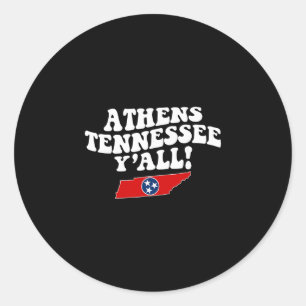 Sticker Rond Athènes Tennessee Y'all Tn Vacances du Sud