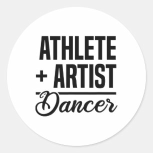 Sticker Rond Athlète + Artiste = Danseur Ballerina Ballet Danse