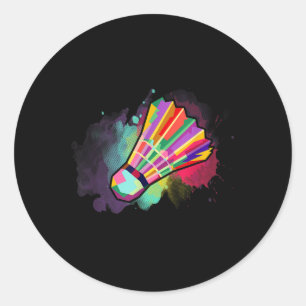 Sticker Rond Athlète Hommes Femmes Enfants Navette Badminton Co