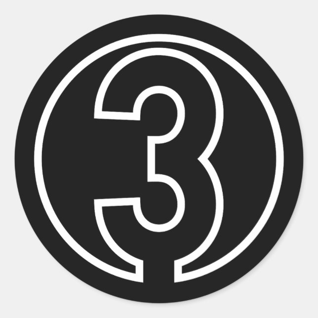 Sticker Rond Athlètes Numéro 3 forme circulaire (Devant)