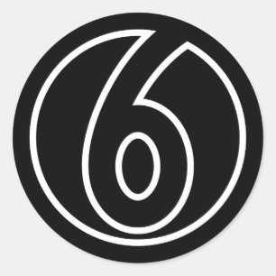 Sticker Rond Athlètes Numéro 6 forme circulaire