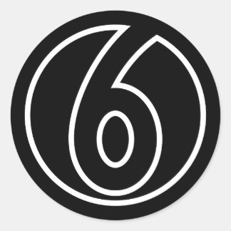 Sticker Rond Athlètes Numéro 6 forme circulaire