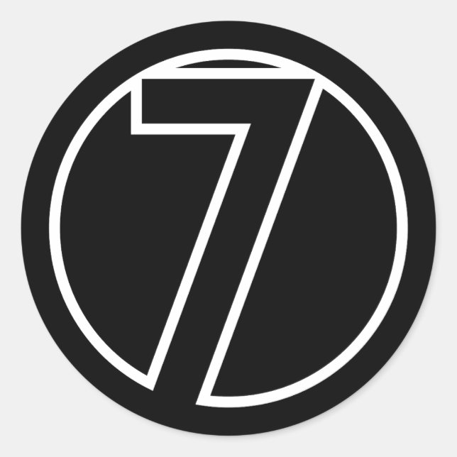 Sticker Rond Athlètes Numéro 7 forme circulaire (Devant)