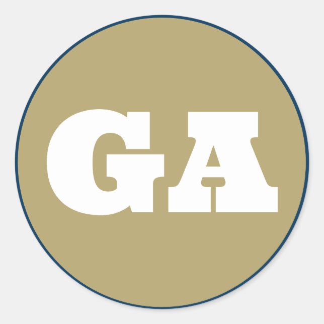 Sticker Rond Atlanta (GA) - Old Gold x Navy (Devant)
