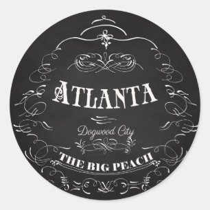 Sticker Rond Atlanta, la Géorgie - la grande pêche