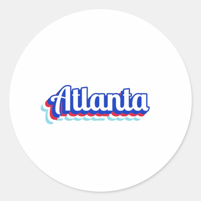 Sticker Rond Atlanta vintage (Devant)