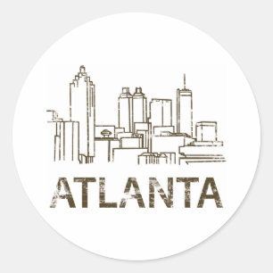 Sticker Rond Atlanta vintage