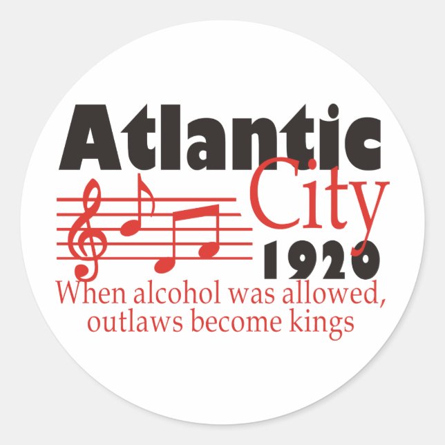 Sticker Rond Atlantic City (Devant)