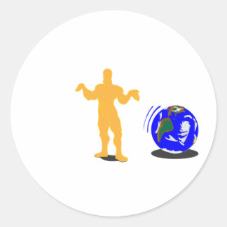 Sticker Rond Atlas haussé