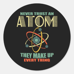 Sticker Rond Atom Art Hommes Femmes Molécule de tige Chimie