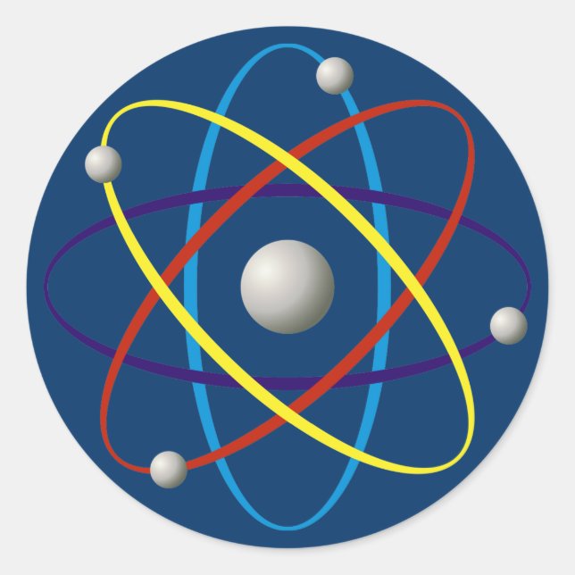 Sticker Rond Atom (couleur) (Devant)