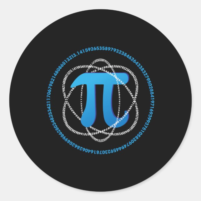 Sticker Rond Atom Pi Day Math Science Lover Cadeau (Devant)