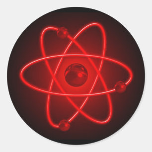 Sticker Rond Atom rouge