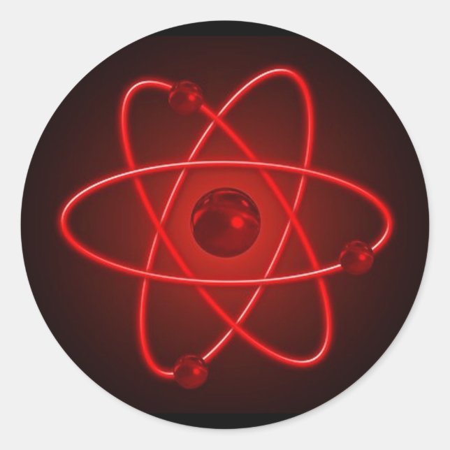Sticker Rond Atom rouge (Devant)