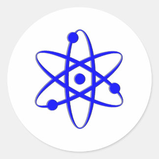 Sticker Rond atome bleu