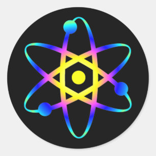 Sticker Rond atome de science