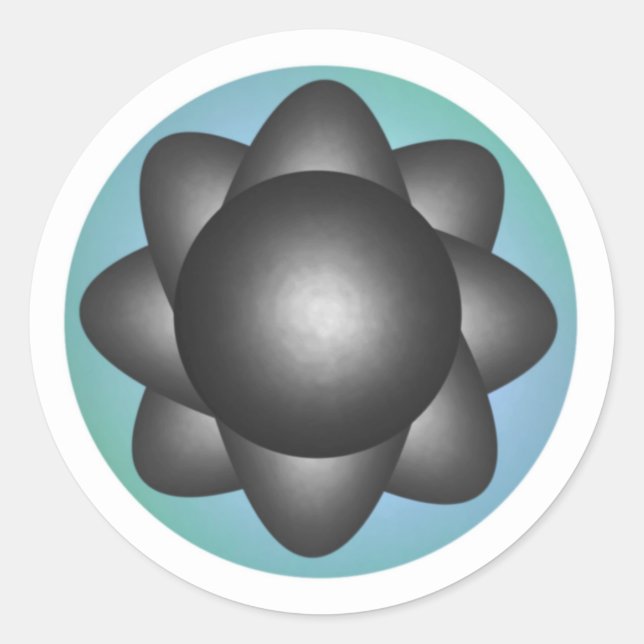 Sticker Rond Atome gris (Devant)