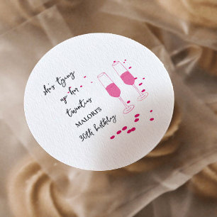 Sticker Rond Attacher ses vingt ans Champagne rose 30e annivers