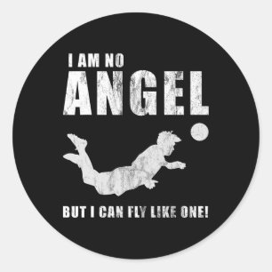 Sticker Rond Attaquant drôle de but de football sportif Header