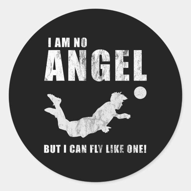 Sticker Rond Attaquant drôle de but de football sportif Header  (Devant)