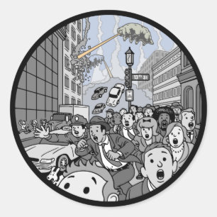 Sticker Rond Attaque aux ours !