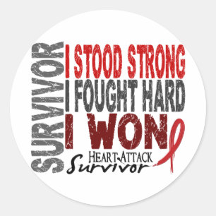 Sticker Rond Attaque cardiaque Survivant 4 Maladie cardiaque